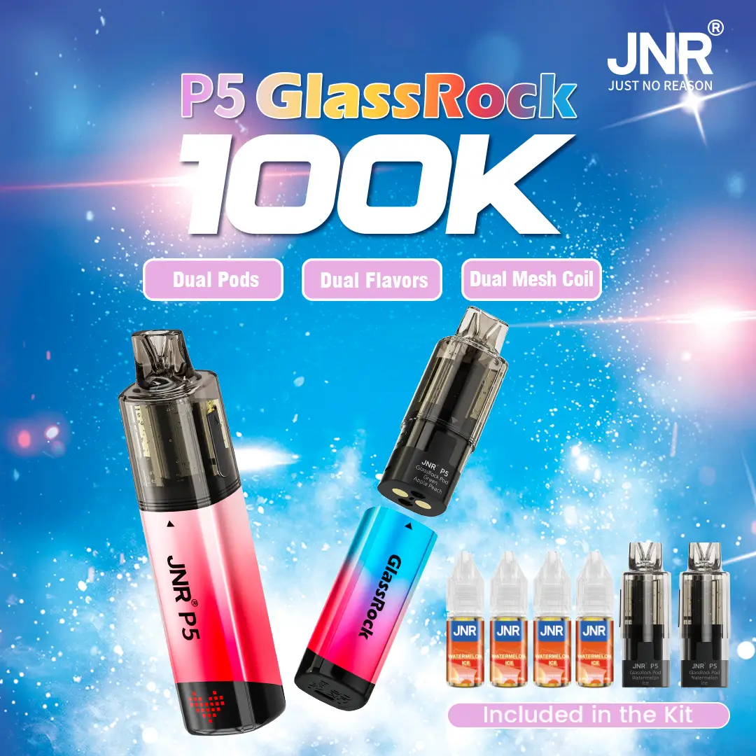 JNR P5 GlassRock 100K KIT | Replaceable and Refillable — vape flavors reviewed at TopVapeFlavors