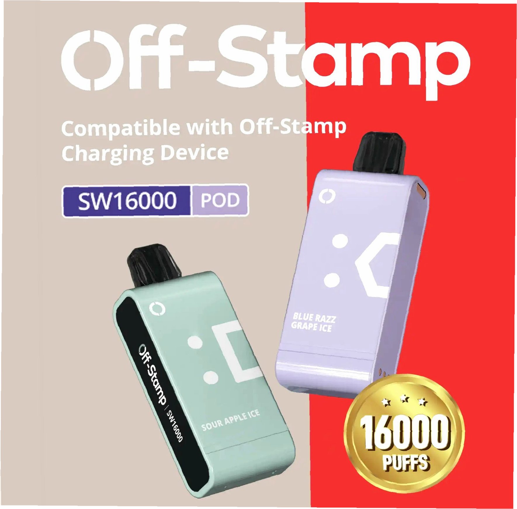 Off Stamp SW16000 Disposable Vape | Kit (Pod+Battery)&amp;Disposable Pod