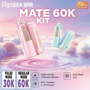 Geek Bar Mate 60K Kit with dual battery and VPU chip, 60000 puffs modular vape system